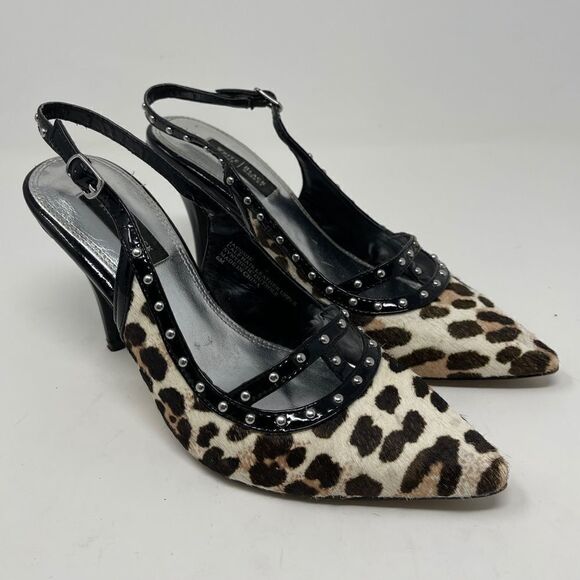 WHBM | Jacquie Calf Hair Leather Sling Back Pumps Women's Size 6 - Picture 1 of 8